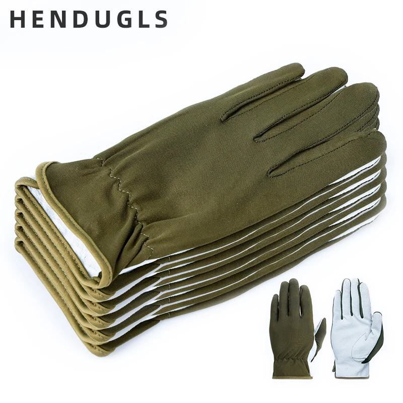 HENDUGLS-guantes de trabajo de cuero para hombre, de seguridad ultrafina, suaves, verdes, para jardín y plantación, 5 uds., envío gratis, 620E