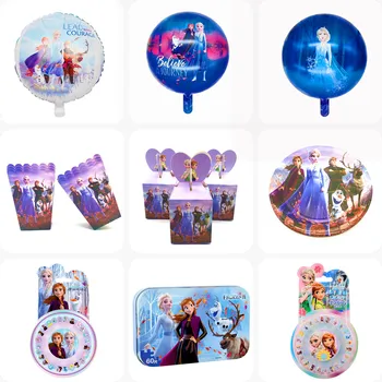 

Disney Frozen 2 Anna and Elsa Princess Birthday Party Decorations kids Disposable Tableware Birthday Party Decorations Supplies