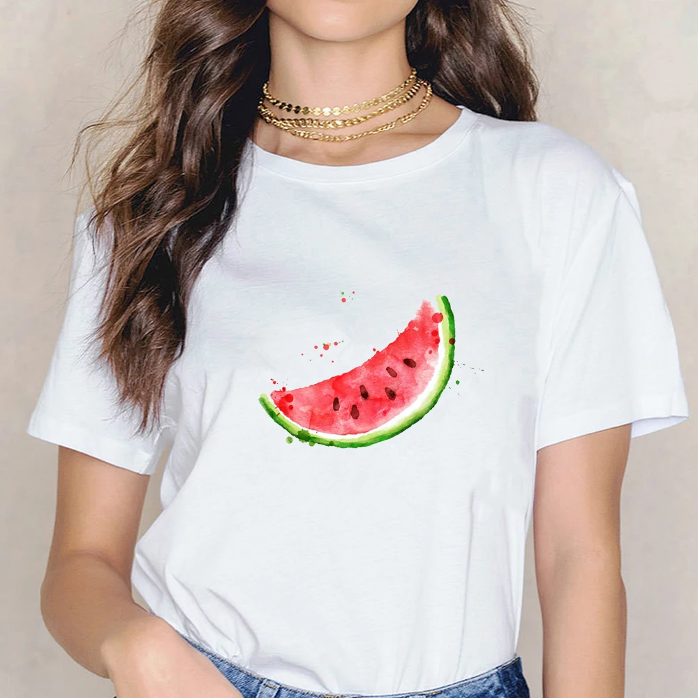 

New women's T-shirt casual Harajuku watermelon print shirt summer female T-shirt short-sleeved O-neck T-shirt women's clothing