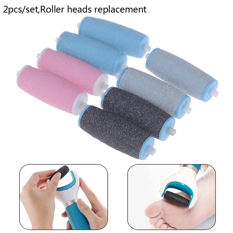 2Pcs Foot File Dull Polish Foot care tool Heads Hard Skin Remover Refills Replacement Rollers New