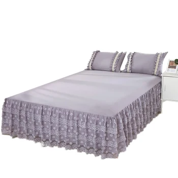 

Bed Skirt Bedcover Solid Color Fitted Sheet Cover Bedspread For Bedroom Single King Queen Size Lace Soft Bedspread Beds Skirt