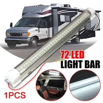 

12V 72LED Car Interior Light Strip Bar Lamp Van Bus Caravan On/Off Switch LED Strip Light Car Cabinet Interior Strip Bar Light
