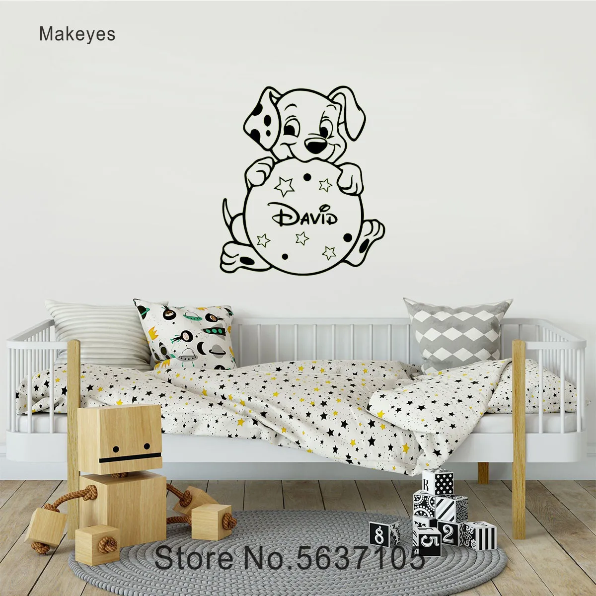 BOYS Personalised Wall Art Sticker NAME for nursery bedroom custom 