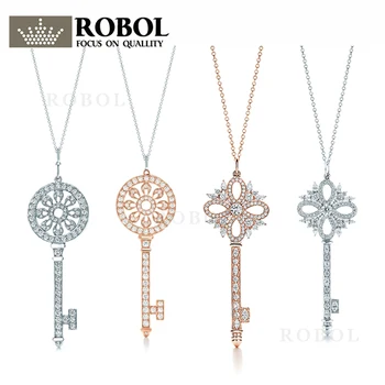 

High Quality 1:1 TTFF 925 Sterling Silver and Diamond Necklace Jewerly Original Design Model Exquisite Craftsmanship.