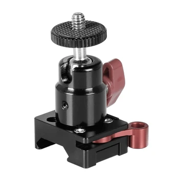 

HDRIG QR NATO Clamp Red Locking Lever Mini Ball Head 1/4"-20 Screw Mount Red Knob for DSLR Camera Cgae