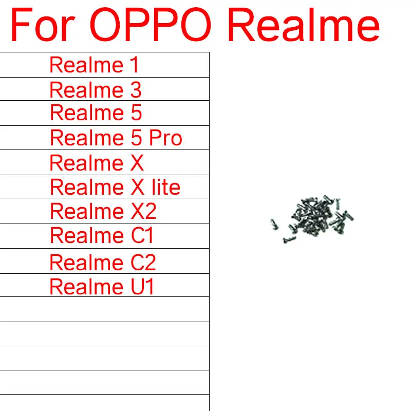 5 шт. винт для OPPO Realme 1 3 Pro X X2 Lite Винты материнской платы C1 C2 U1 мобильный телефон