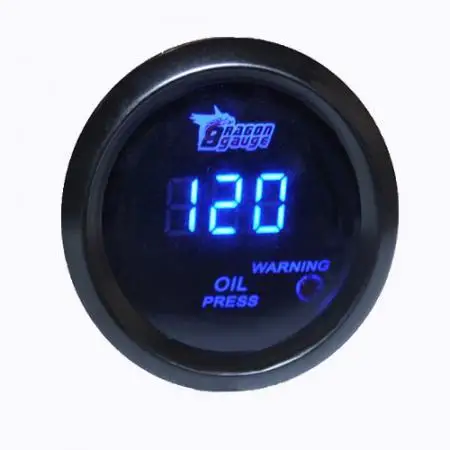 

2-Inch 52 Mm Black And White with Pattern Case Blueray Digital Display Oil Pressure Gauge Automobile Instrument Panel