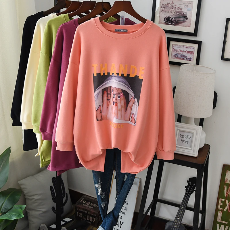 High street cool хлопковые толстовки с капюшоном женские осенние длинные свободные худи в уличном стиле пуловеры женские хип-хоп повседневные пальто - Цвет: Розовый