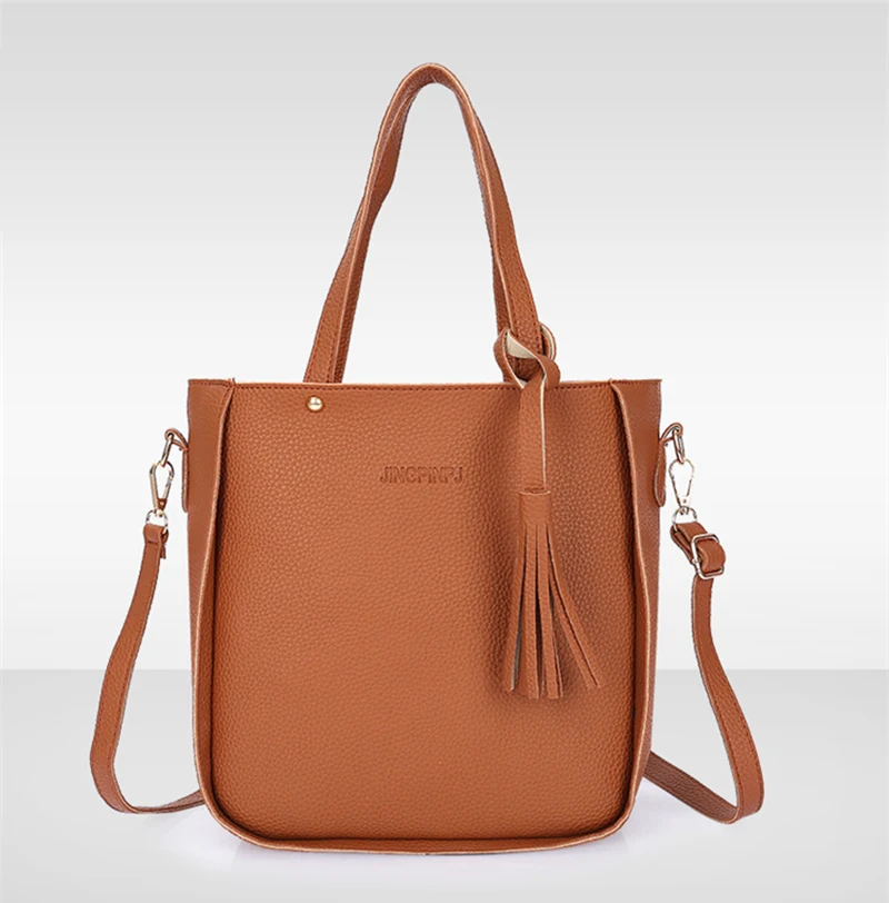 Женская сумка с верхней ручкой, большая вместительная женская сумка с кисточками, модная сумка на плечо, сумочка, женская сумка из искусственной кожи, сумка через плечо