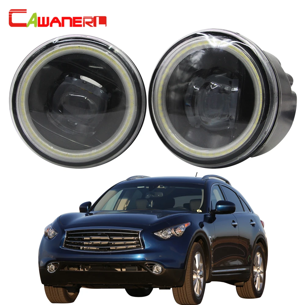 Cawanerl Car Accessories 4000lm H11 Led Fog Light Angel Eye Daytime