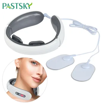 

Electric Pulse Neck Massager Cervical Vertebra Physiotherapy Pain Relief Rechargeable Stimulator Massager With 2 Electrode Pads