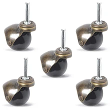 2 inch Swivel Caster Wheels Antique Ball Caster with Long Stem Total 330lbs Capacity for Furniture Replacement(Caster Set of 5