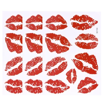 

6pcs Temporary Tattoo Stickers Sexy Lips Pattern Water-proof Stickers Body Decorations Stickers