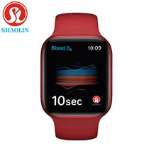 SHAOLIN Original Smart Uhr Serie 6 für Frauen Männer Bluetooth SmartWatch für Apple Uhr iOS iPhone Android Telefon (Rot taste)