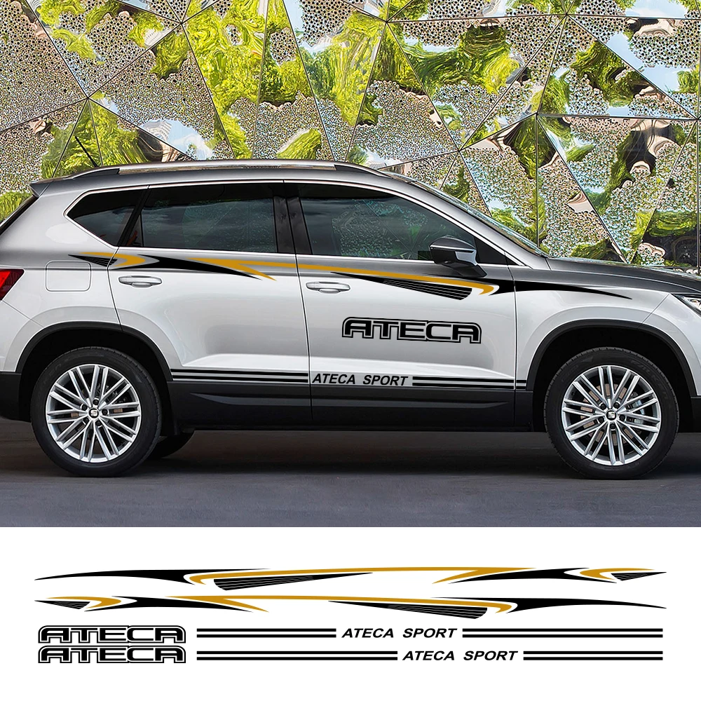 2 шт. виниловая пленка для сиденья Ateca Arona, автомобильные наклейки, авто Стайлинг, тюнинг, спортивные декоративные наклейки, водостойкие тюнинговые автомобильные аксессуары