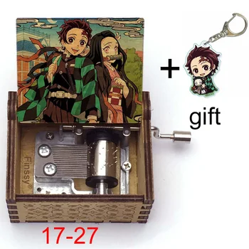 

Anime Demon Slayer Kimetsu no Yaiba Qute tanjirou nezuko print gurenge music theme Hand Music Box cosplay fans gift props
