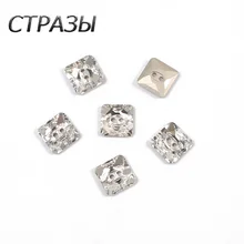 

CTPA3bI 3017 Square 6A Quality Sewing Crystal Flatback Button Rhinestones Sew On Stones Glass For Dresses Clothes Jewelry Making
