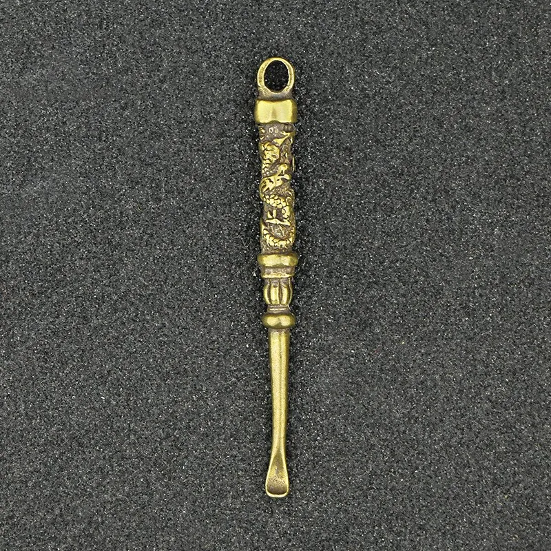 

Pure Copper Dragon Pattern Ear Spoon Key Pendant Ear Digging Spoon Artifact Ear Picking Tool Auspicious Pendant