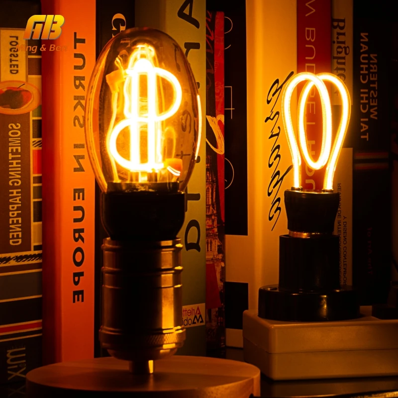 Ретро светодиодный светильник Эдисона E27 220V мягкая нить лампа Ampoule освещение лампа накаливания промышленное украшение для бара кафе