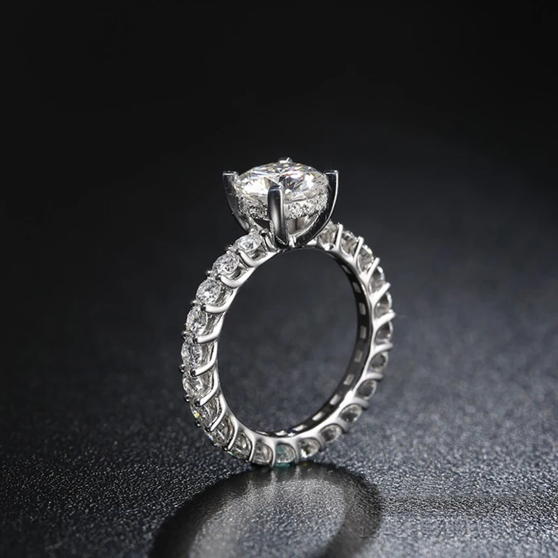 2.0CT 8 мм классическое созданное муассанит обручальное кольцо для женщин Настоящее 925 пробы Серебряное кольцо новые модные ювелирные изделия