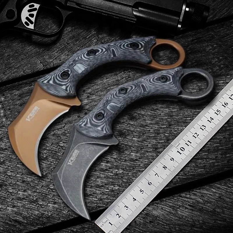 Outdoor Self-defense Hunting Karambit CS GO Counter Strike Claw knife 61HRC D2 blade Camping Survival Tactical combat Knife EDC |