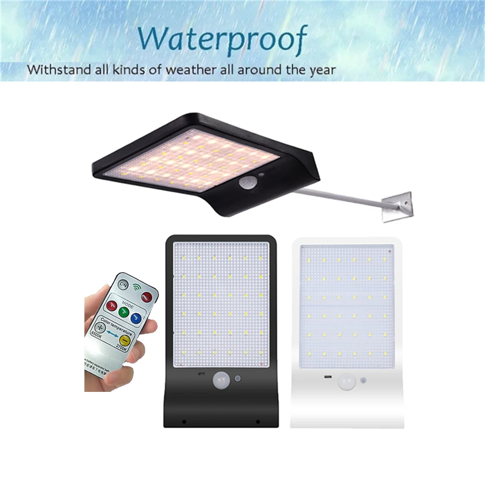 

3 Modes PIR Motion Sensor 48 LED Solar lamp Solar Rechargeable Energy Saving Security Lights Outdoor Waterproof Porch Garden lig
