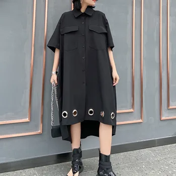 

XUXI 2020 Women Dress Female Design Sense Niche Medium Long Style Temperament Large Size Belly-covering Slim Dress Summer FZ1693