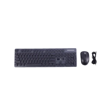 

Optical Wireless Cute Keyboard K68 Optical Wireless Keyboard and Mouse USB Receiver Kit for PC Computer Black