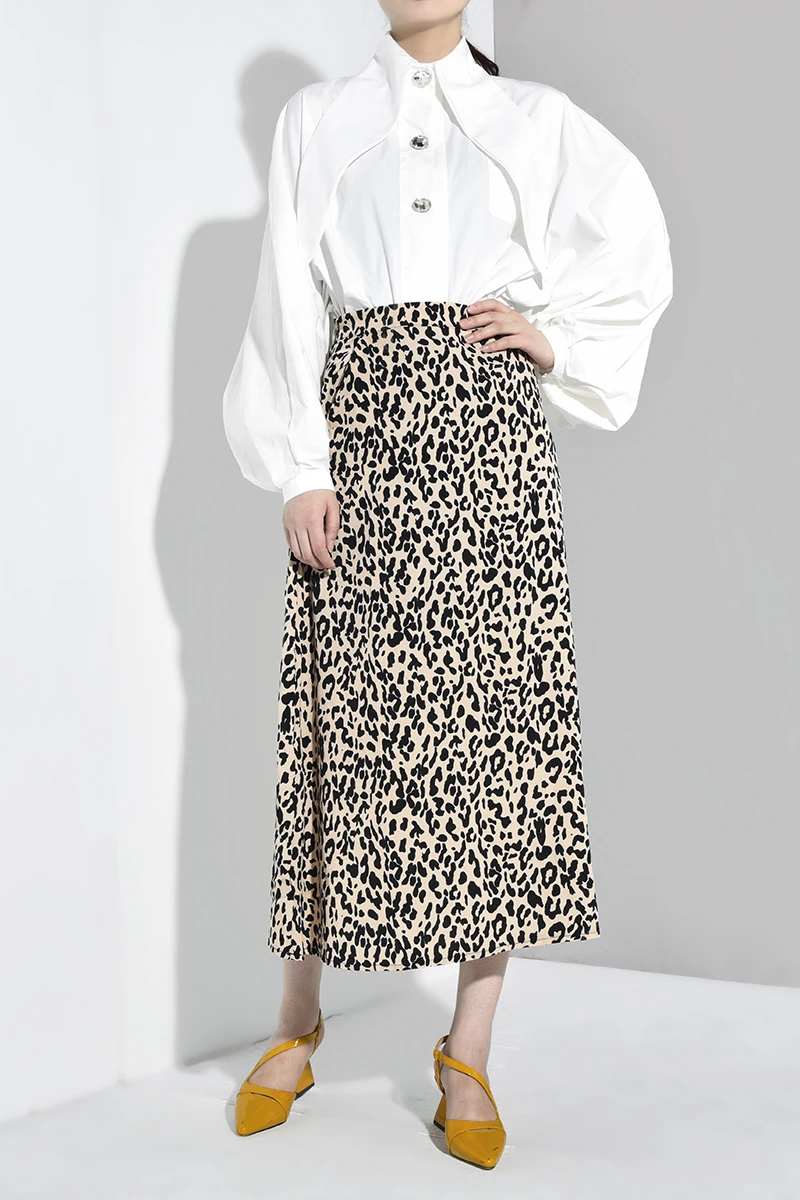 [EAM] Женская белая блузка с пуговицами, стразы, большие размеры, новая свободная рубашка с отворотом и длинным рукавом, модная весенняя Осенняя JH3620