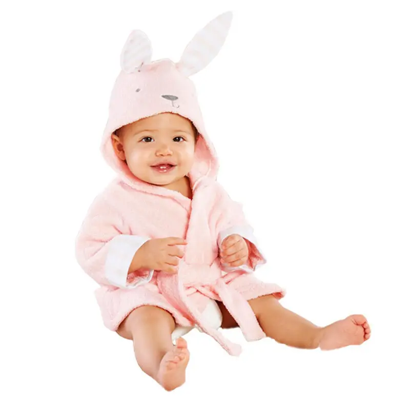 Г. Зимняя теплая детская одежда для сна с капюшоном милые Мультяшные Design1-5Y с мышкой/пандой/Кроликом, детское полотенце, Коралловое Флисовое одеяло, халаты - Цвет: 3
