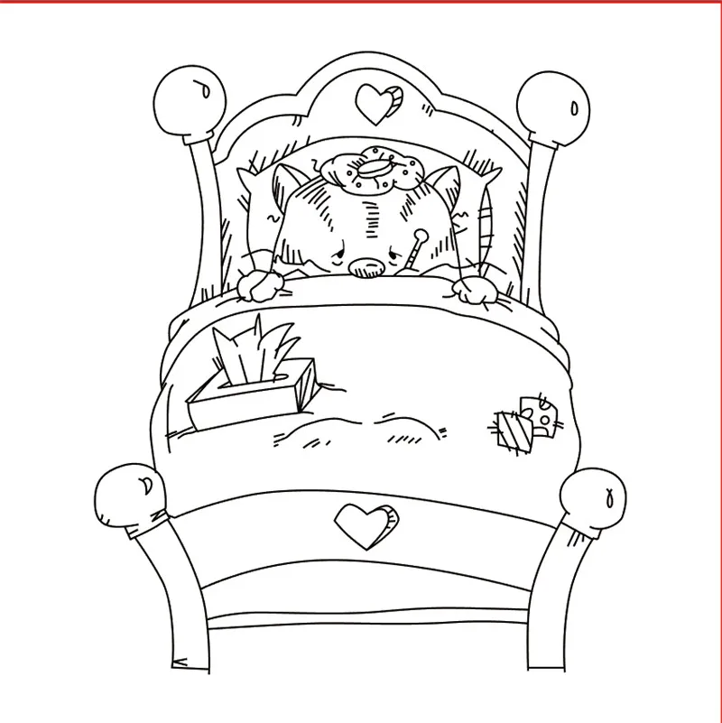 

10x8 Cat bed Transparent Clear Silicone Stamp Seal for DIY scrapbooking photo album Decorative clear stamp