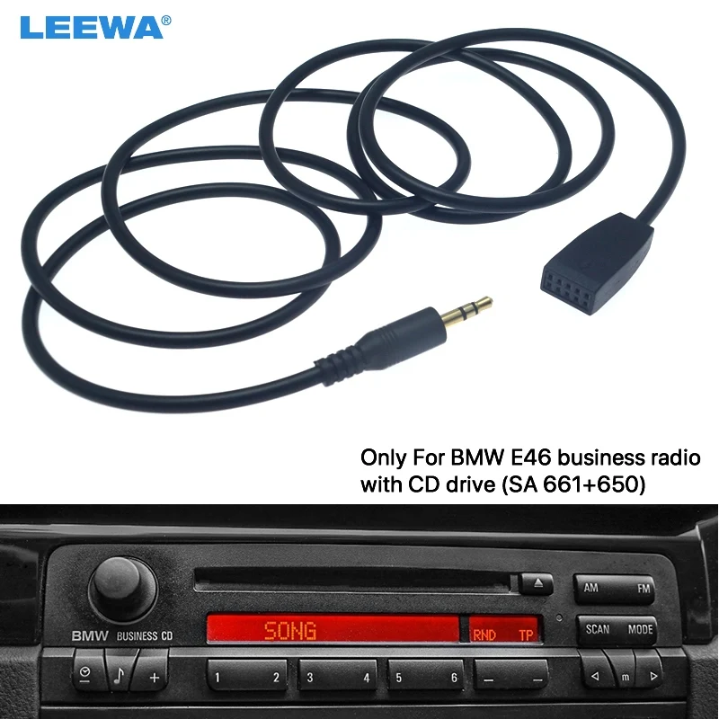 LEEWA 3 5 мм штекер AUX входной кабель адаптер только для BMW E46 с бизнес CD радио головное