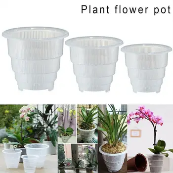 

Mesh Pot Plastic Clear Orchid Flower Container Planter Home Gardening Decoration