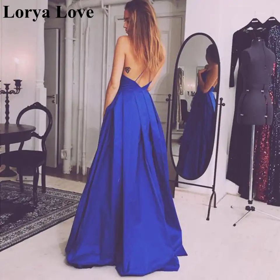 Синее Платье С Открытой Спиной