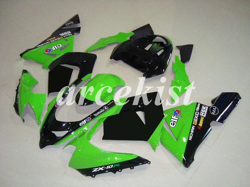 ABS мотоцикл Полный обтекатели комплект подходит для Kawasaki Ninja ZX10R 2004 2005 04 05 10R Обтекатель тела набор черный зеленый
