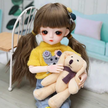 

30CM 1/6 BJD Doll Handmade Girls 18 Ball Joints Dolls With Clothes Wig Shoes Makeup Children Dress Up Toys Best Gifts For Girl