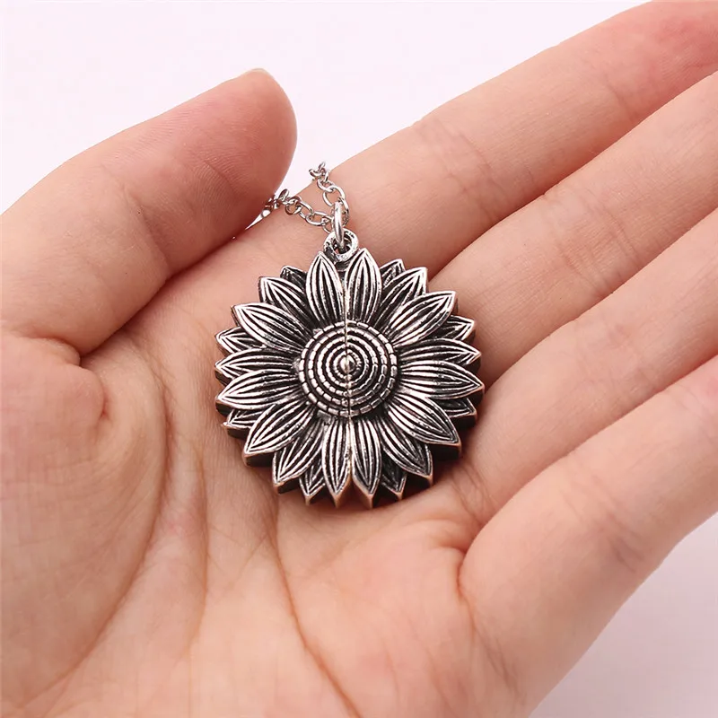 Collares de moda женское золотое ожерелье You are my sunshine открытый медальон ожерелье из подсолнечника дропшиппинг модные повседневные ювелирные изделия