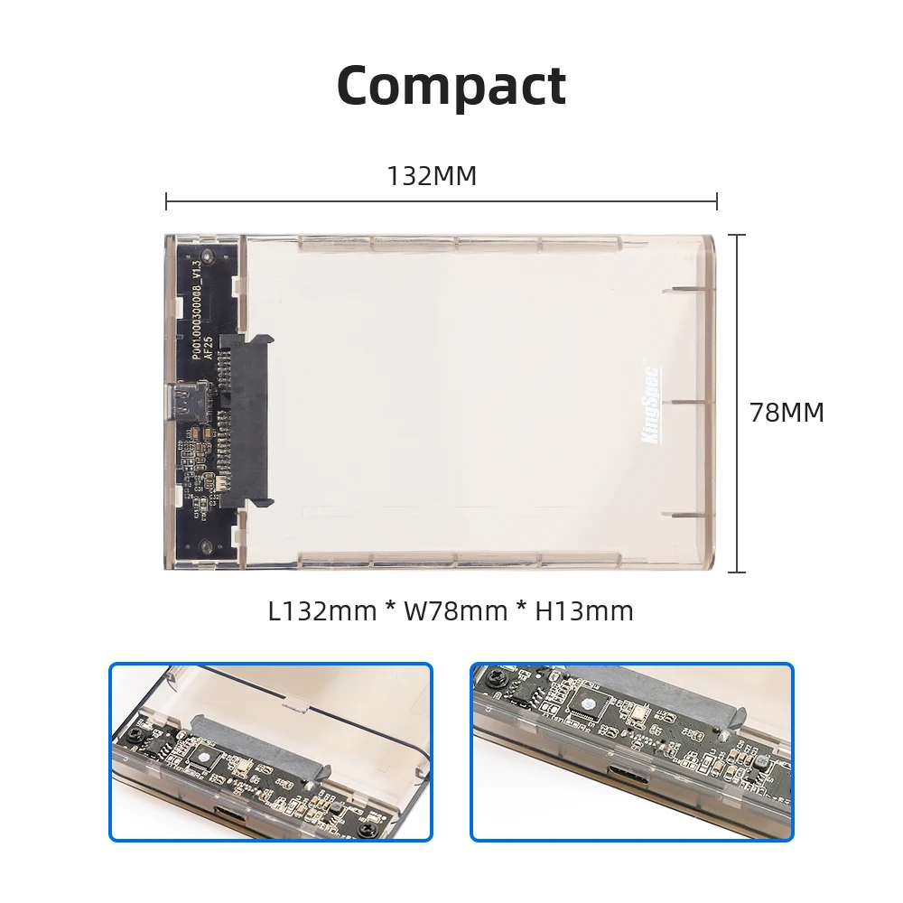 Чехол для жесткого диска KingSpec 2 5 дюйма SATA к USB адаптеру корпус внешнего HDD коробка