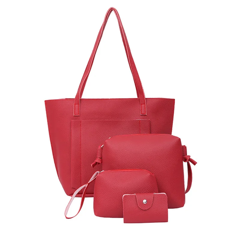 

Different Size Bags Women's 2020 New Style Four-piece Set Korean-style Hand Shoulder Carrying Multi-Purpose Embossed Leather WOM