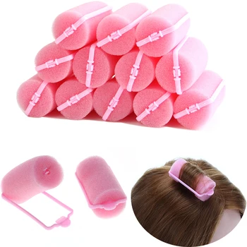 

12pcs/set Hair Curler Roller Magic Pink Soft Sponge Foam Cushion Hair Styling Salon Barber Hairdressing Twist Tool