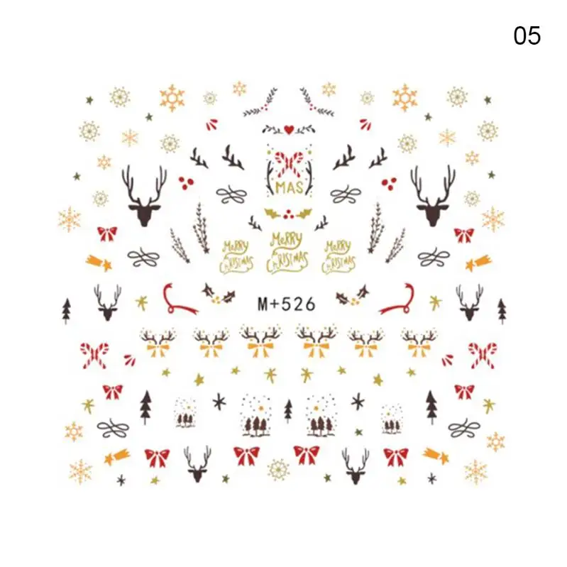 Pattern-05 1 шт. Рождество Хэллоуин дизайн ногтей Водные Наклейки Красочные смешанные узорами, дизайн ногтей переводные наклейки для ногтей украшения «сделай сам» - Цвет: Pattern-05
