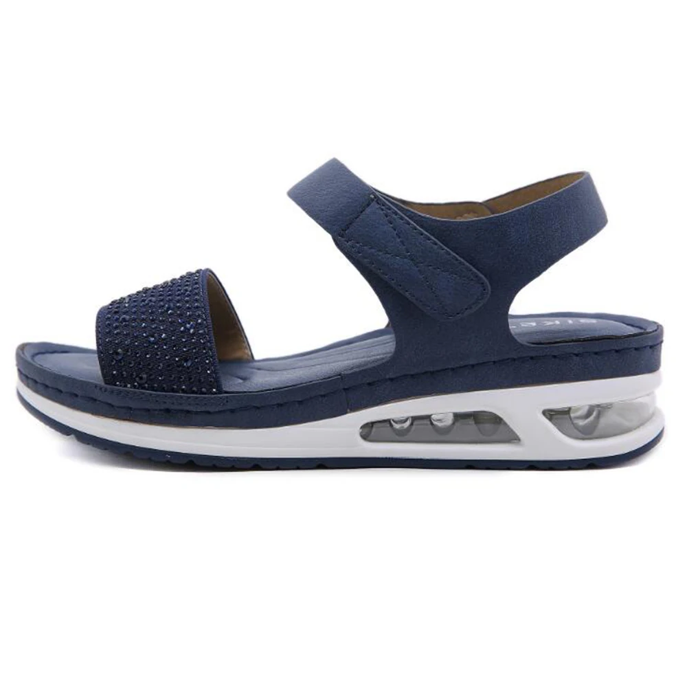New Air Cushion Comfortable Women Sandals Ladies Slip-on Wedge Sports Beach  Shoes Summer Fashion Rhinestone Casual Shoes q205 - AliExpress