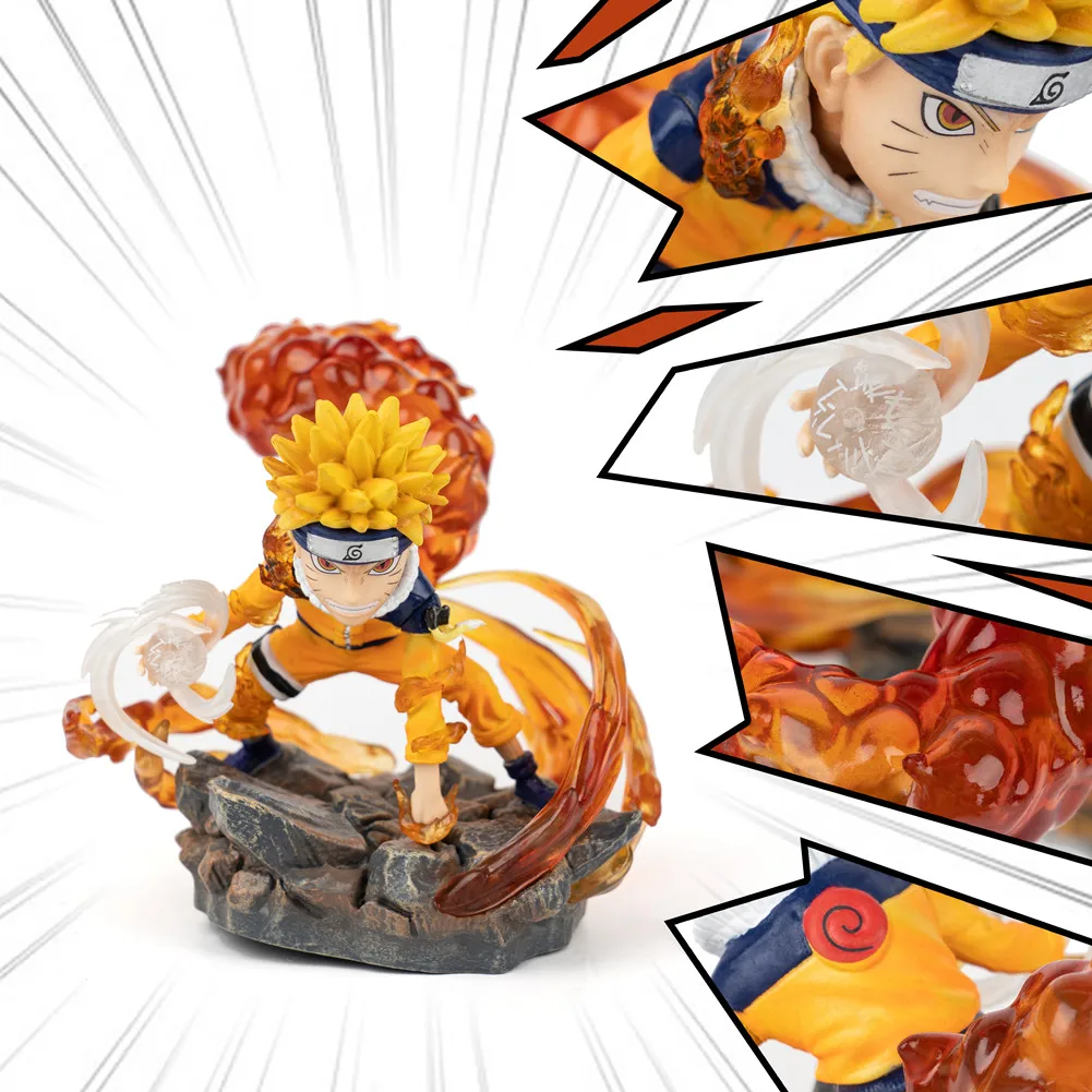 Naruto Anime Figure Uzumaki Naruto Uchiha Sasuke Kakashi Combat Collectible GK Model PVC Doll Action Figure Kids Toys Gift 8cm