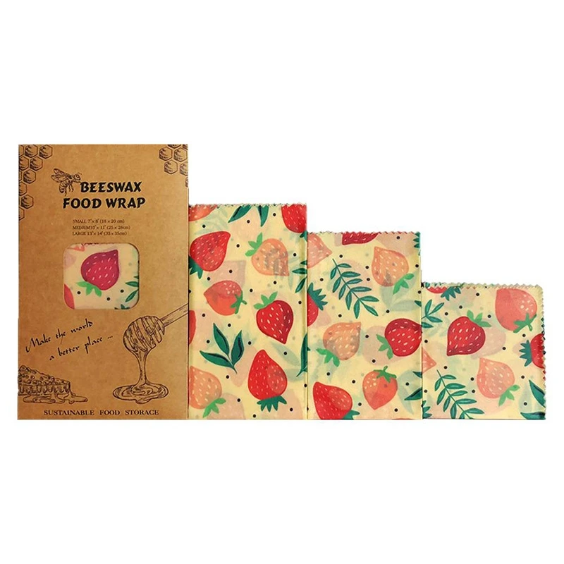 

1Set Reusable Beeswax Cloth Wrap Food Fresh Bag Lid Jungle Party Bees Wax Wrap for Sandwich Cheese