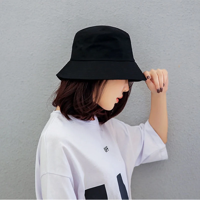 Черно-белые однотонные Панама унисекс Bob cap s хип-хоп Gorros мужские wo мужские летние Панама пляжная Панама для рыбалки шляпа