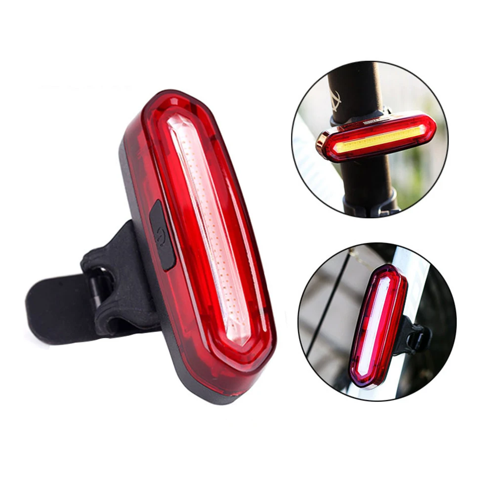 Excellent New Rechargeable LED USB Mountain Bike Tail Light Taillight Safety Warning Bicycle Rear Light Night riding COB warning lights 5