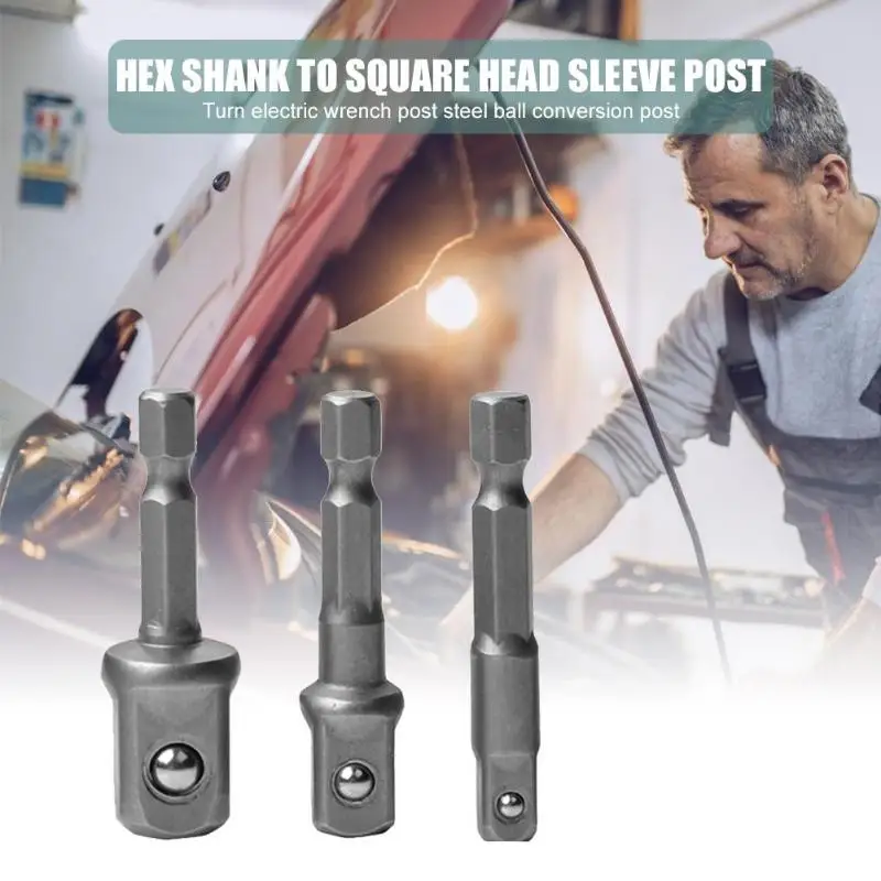 

Vanadium Steel Socket Adapter Extension Rod Hex Shank to 1/4 3/8 1/2 Drill Bits Easy Construction and Light Weight