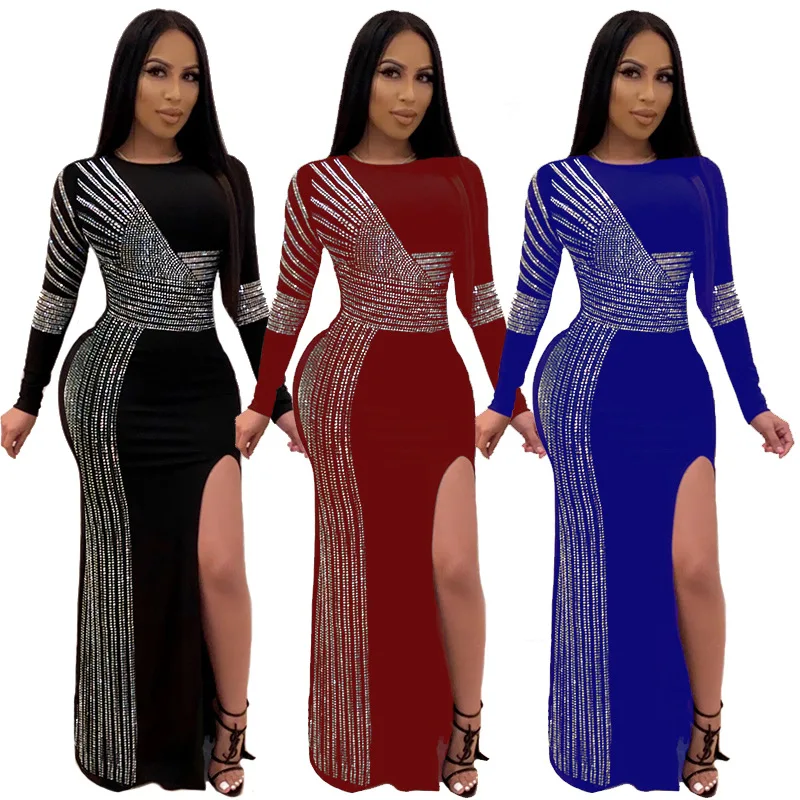 long tight dress with slit