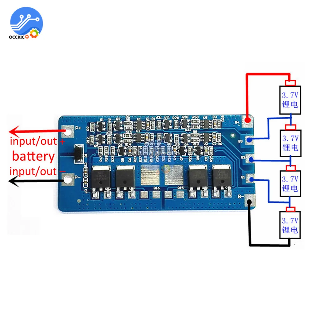 Bms 4S 20A Защитная плата для литий ионной литиевой батареи 18650 14 8 в 16 защитный модуль