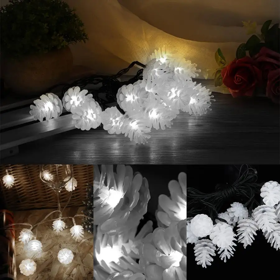 6,5 м 30LED Pinecone стиль солнечные Водонепроницаемые Огни Гирлянда для сада во дворике